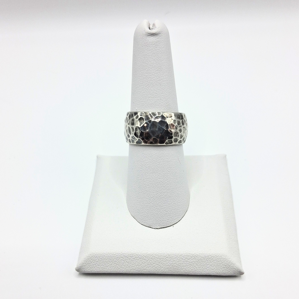 Retired Silpada Designs Hammered Sterling Silver Wide Band Ring